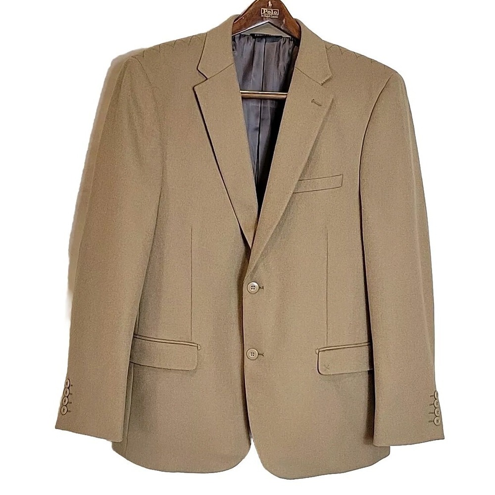 NEW ProntoModa Couture Men's Lambswool/Cashmere Sport Coat Blazer- Sz 42 R Camel